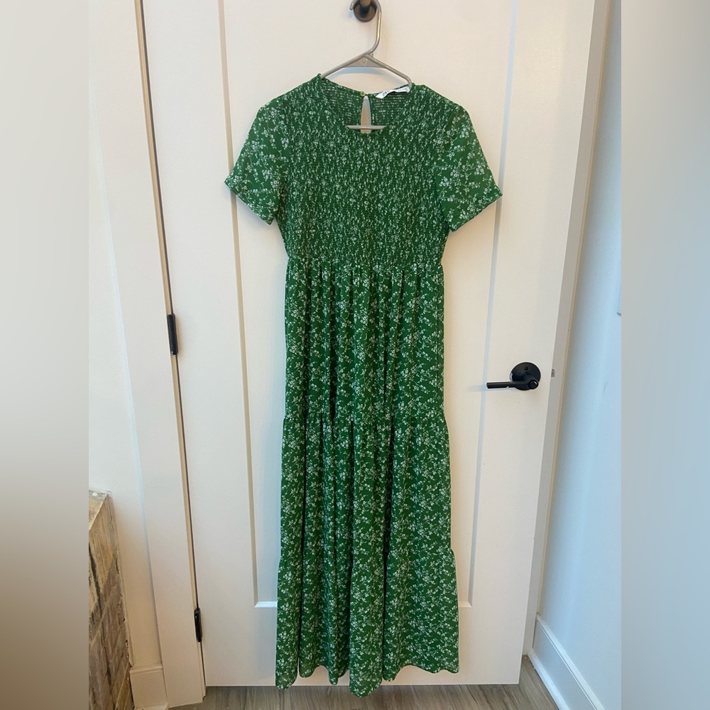 Zara Textured Green Dress